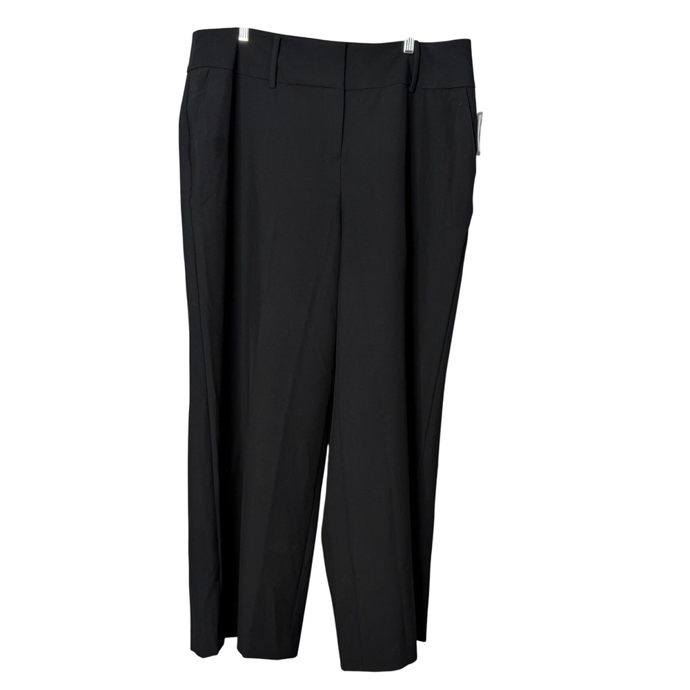 Lane Bryant Wide Leg Pants Womens 18 Black High Rise Stretch Dress Trousers New